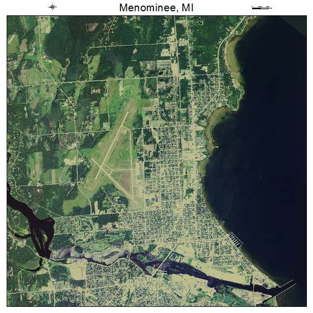 Menominee, MI air photo map