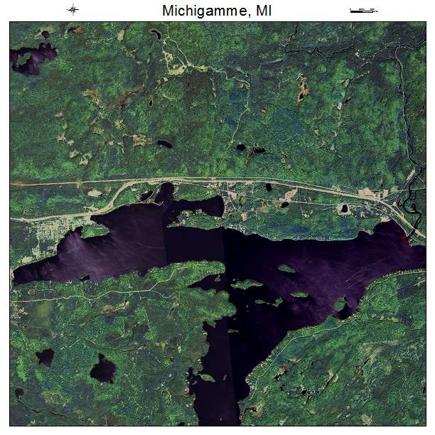 Michigamme, MI air photo map