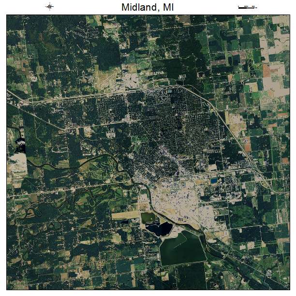 Midland, MI air photo map