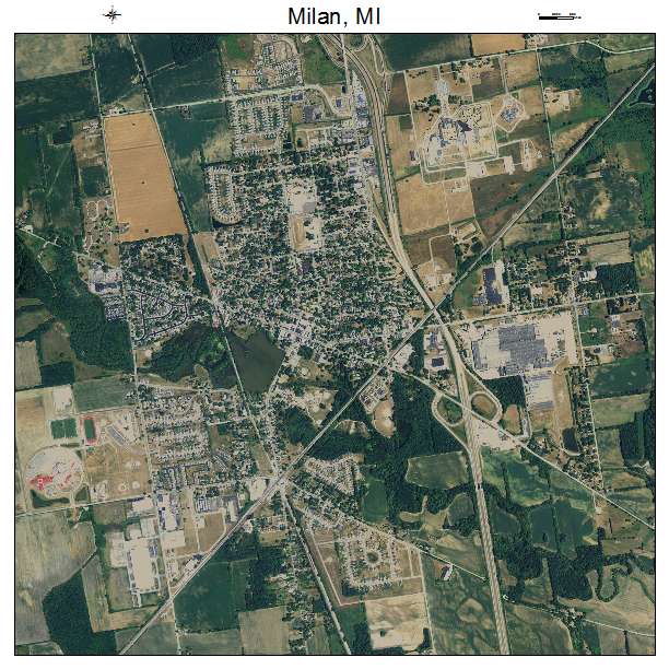 Milan, MI air photo map