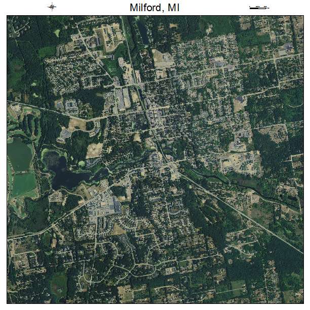 Milford, MI air photo map