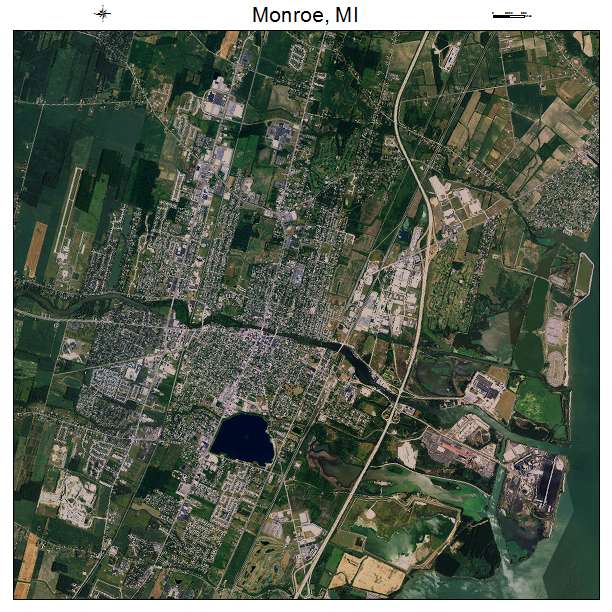 Monroe, MI air photo map