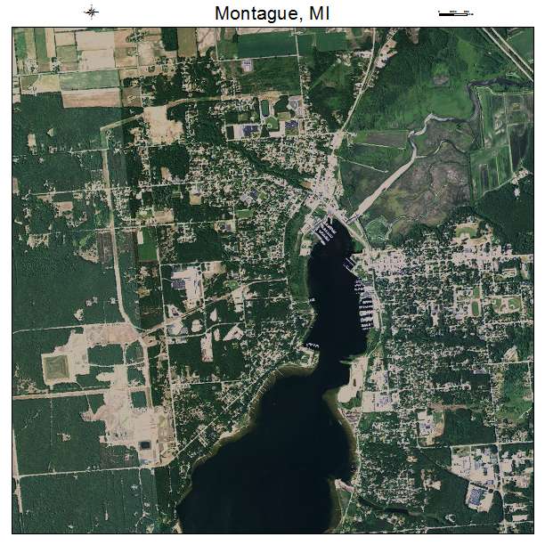 Montague, MI air photo map
