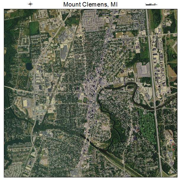 Mount Clemens, MI air photo map