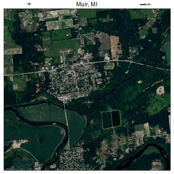 Muir, MI air photo map