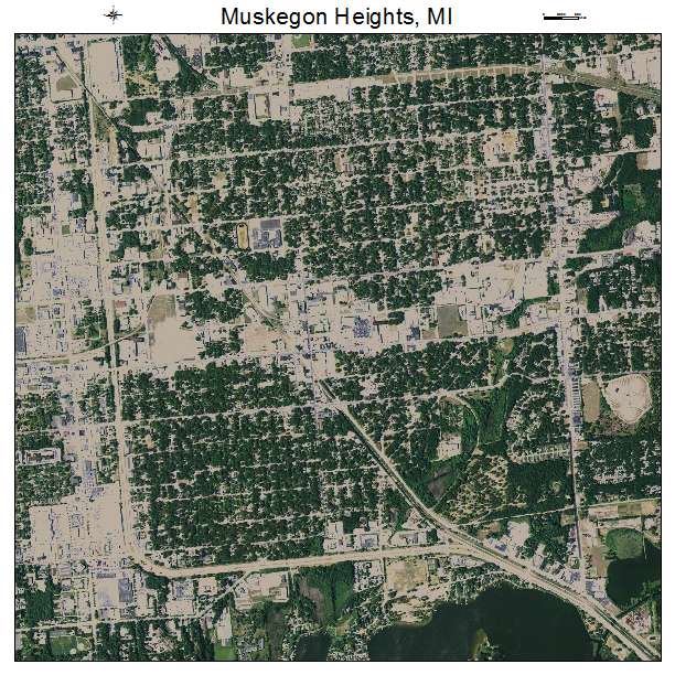 Muskegon Heights, MI air photo map