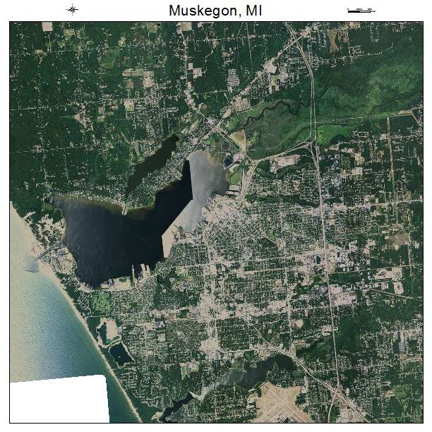 Muskegon, MI air photo map