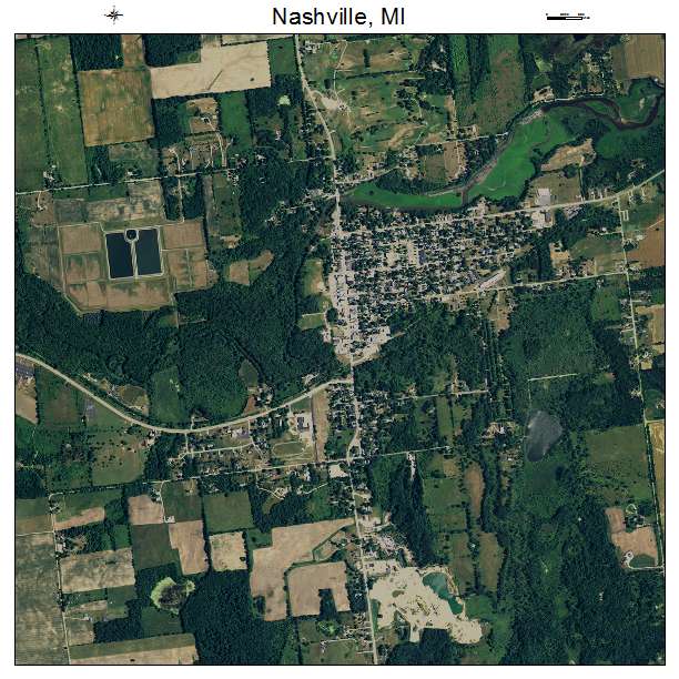 Nashville, MI air photo map