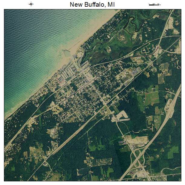 New Buffalo, MI air photo map