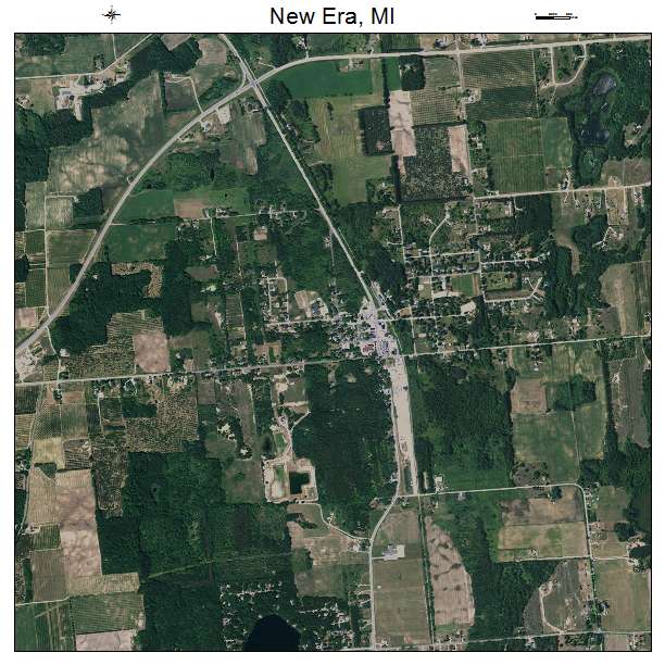 New Era, MI air photo map