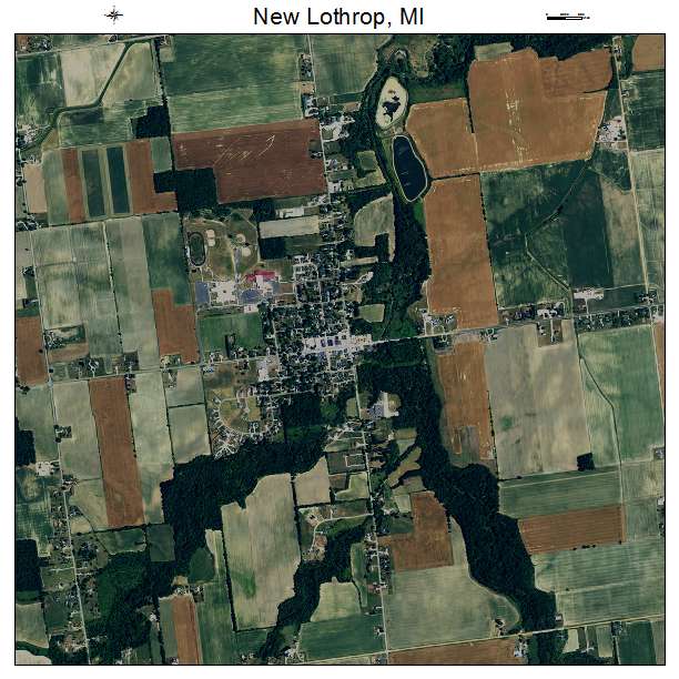 New Lothrop, MI air photo map