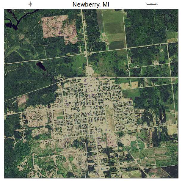 Newberry, MI air photo map