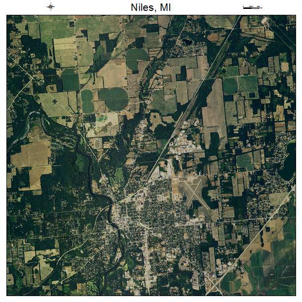 Niles, MI air photo map