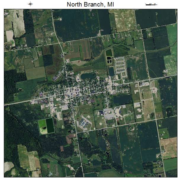 North Branch, MI air photo map