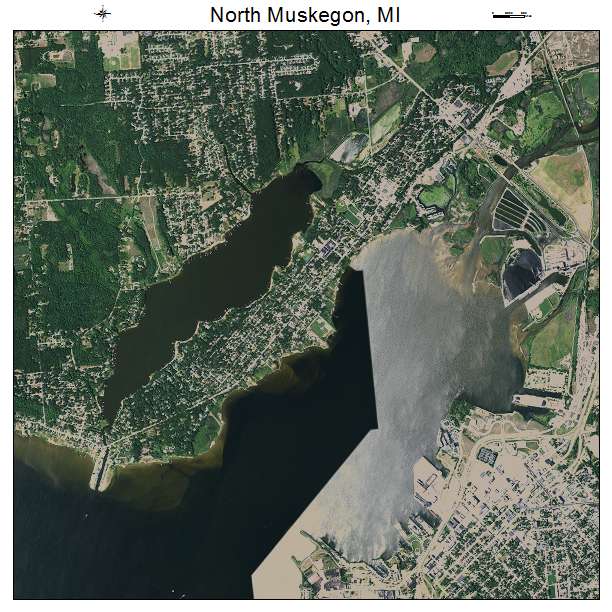 North Muskegon, MI air photo map