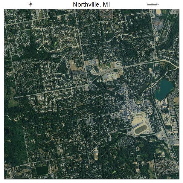 Northville, MI air photo map