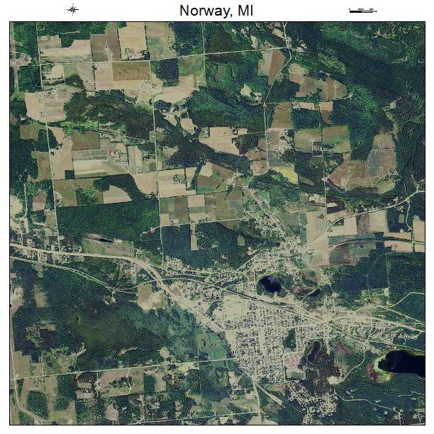 Norway, MI air photo map