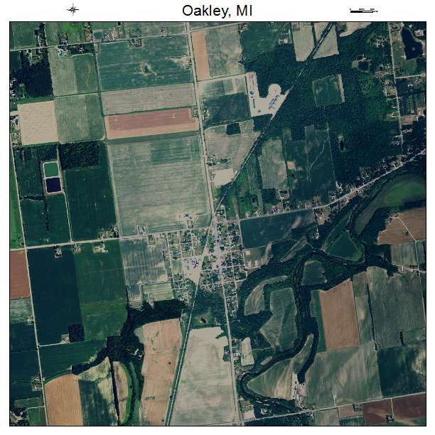 Oakley, MI air photo map