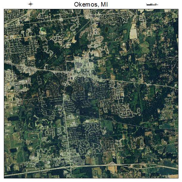 Okemos, MI air photo map