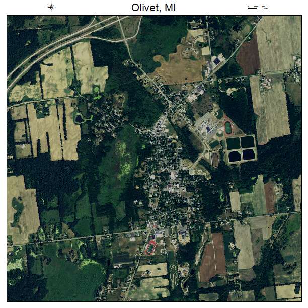 Olivet, MI air photo map