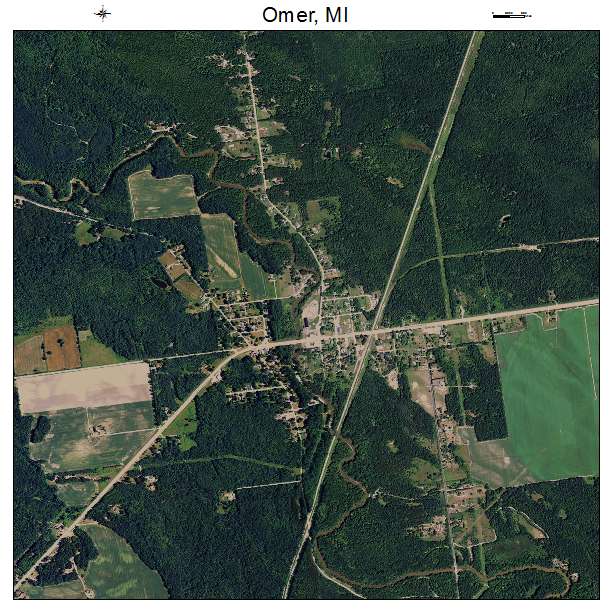 Omer, MI air photo map