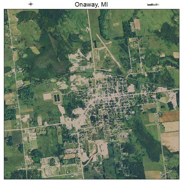 Onaway, MI air photo map
