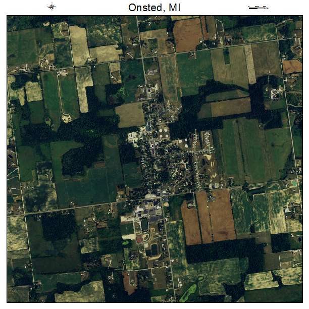 Onsted, MI air photo map