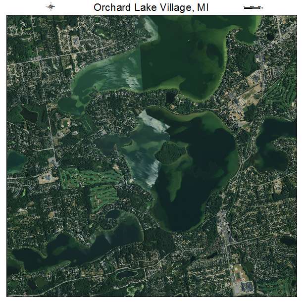 Orchard Lake Village, MI air photo map