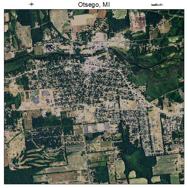 Otsego, MI air photo map