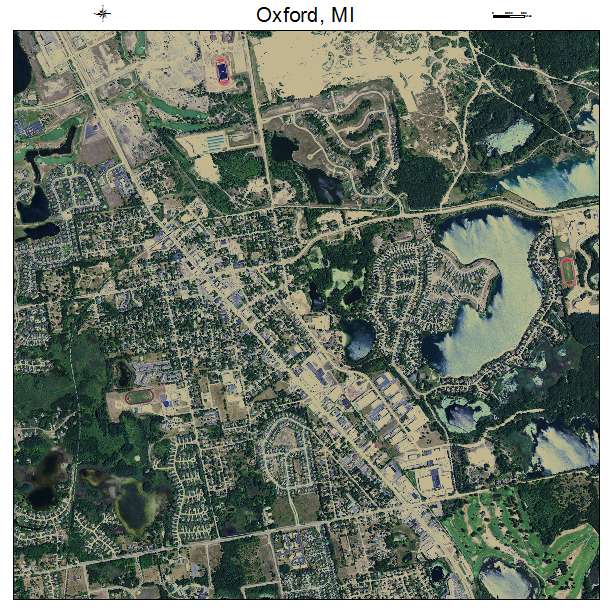 Oxford, MI air photo map