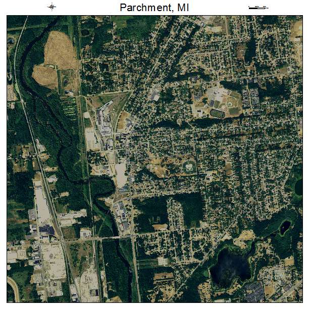 Parchment, MI air photo map