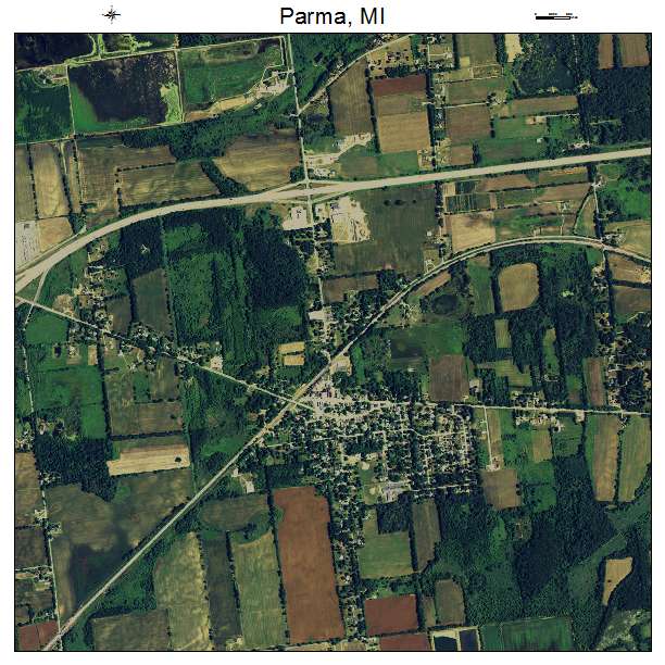 Parma, MI air photo map