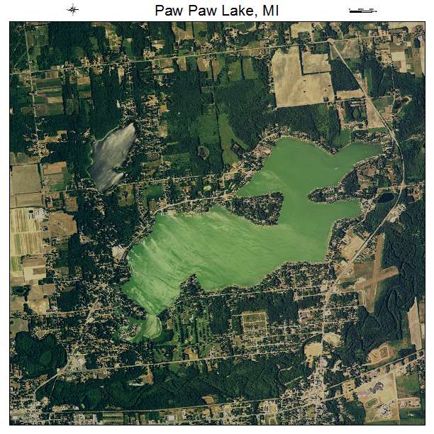 Paw Paw Lake, MI air photo map