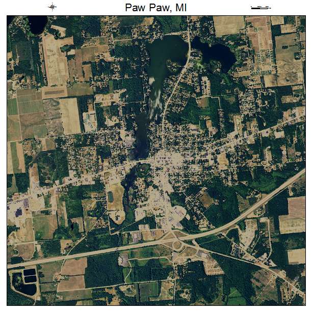 Paw Paw, MI air photo map