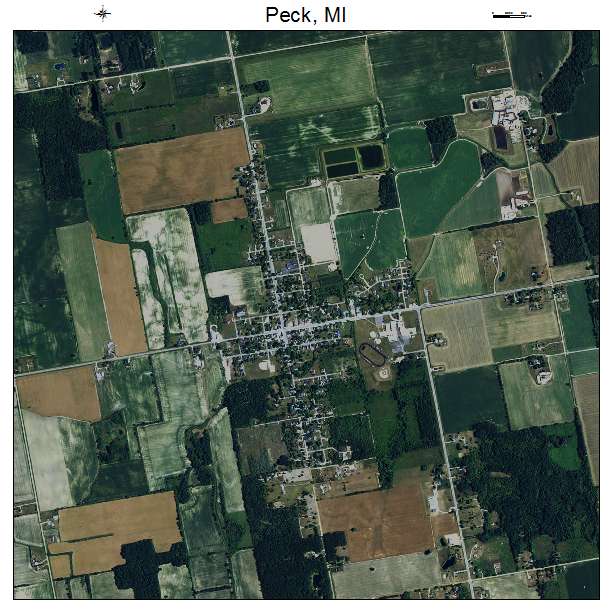 Peck, MI air photo map