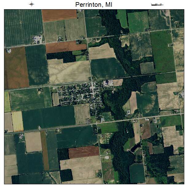 Perrinton, MI air photo map