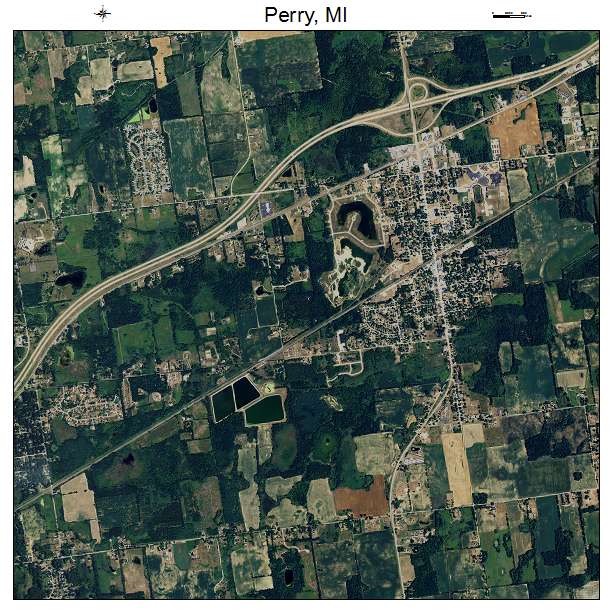 Perry, MI air photo map