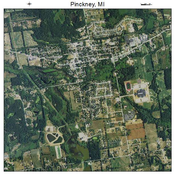 Pinckney, MI air photo map