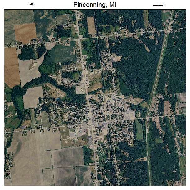 Pinconning, MI air photo map