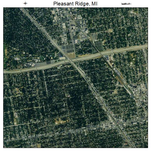 Pleasant Ridge, MI air photo map