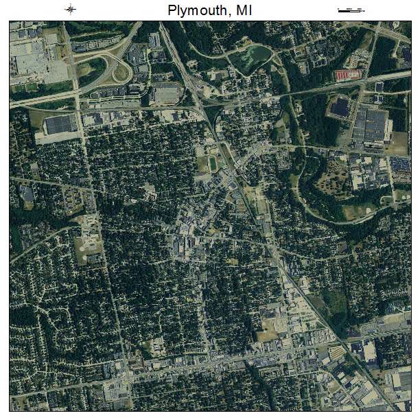 Plymouth, MI air photo map