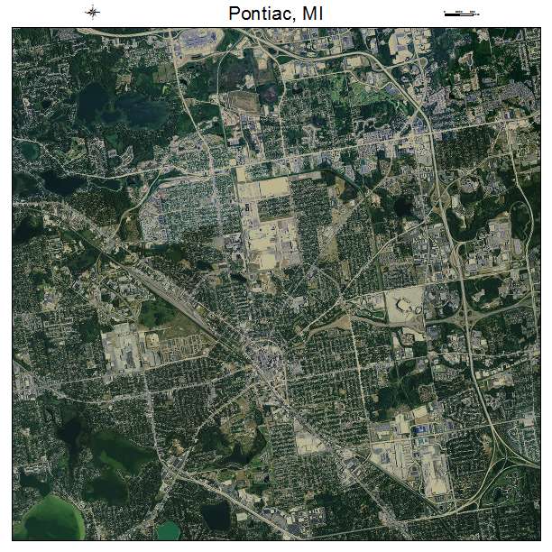 Pontiac, MI air photo map