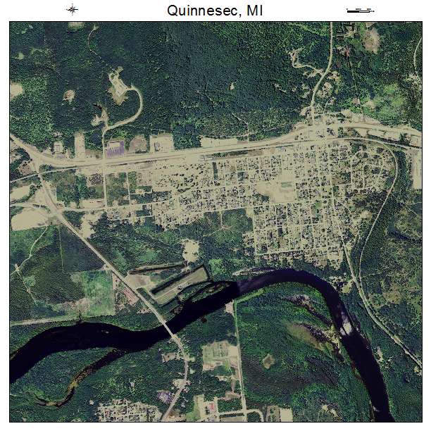 Quinnesec, MI air photo map