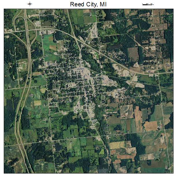 Reed City, MI air photo map