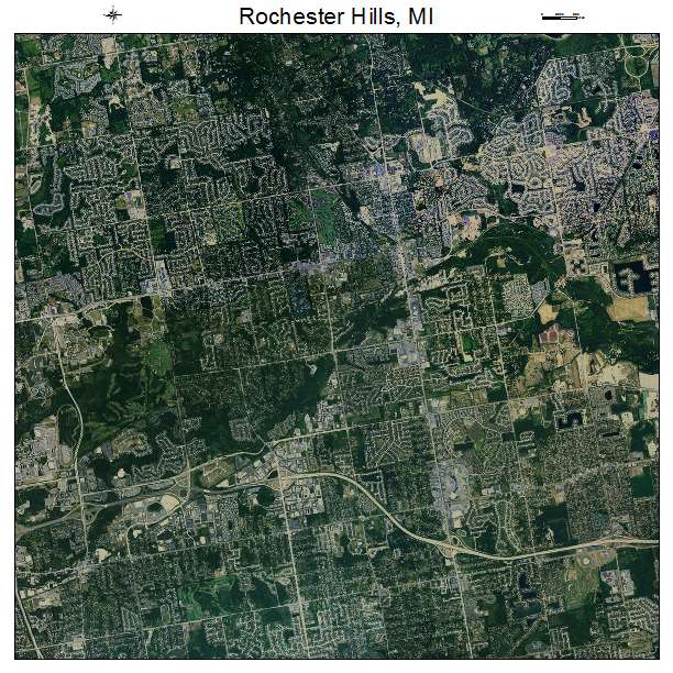 Rochester Hills, MI air photo map