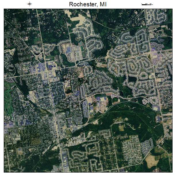 Rochester, MI air photo map