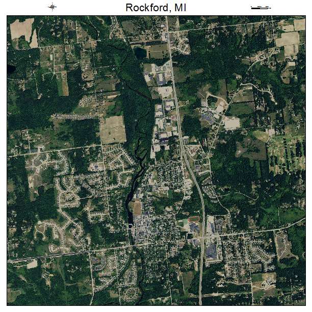 Rockford, MI air photo map