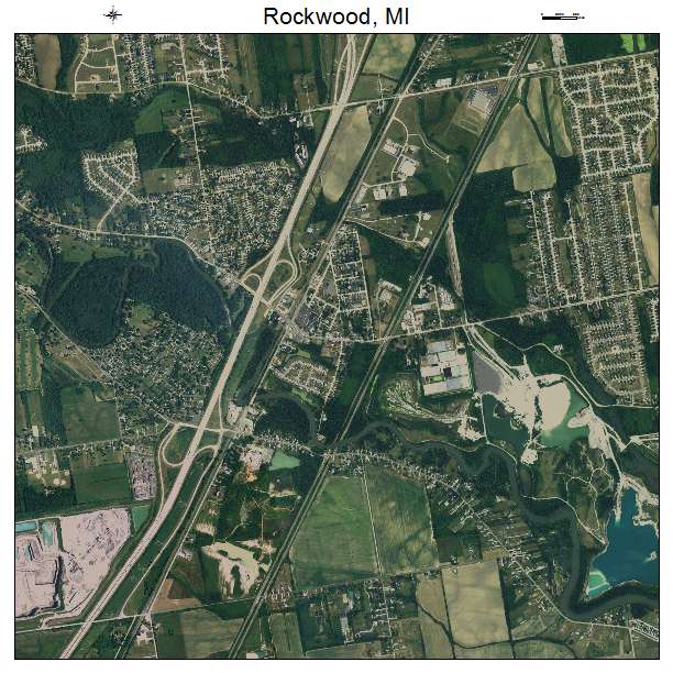 Rockwood, MI air photo map