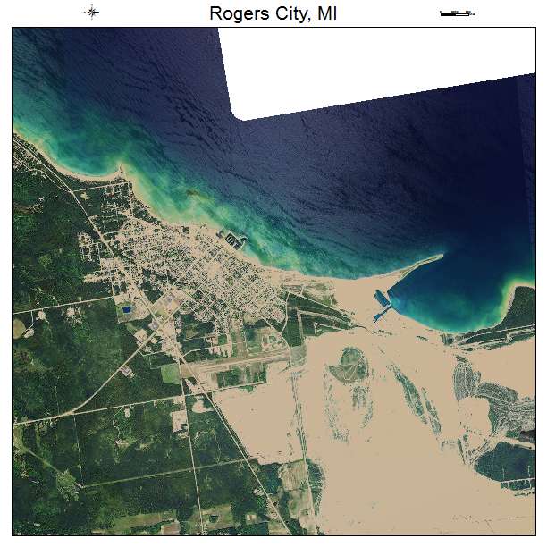 Rogers City, MI air photo map