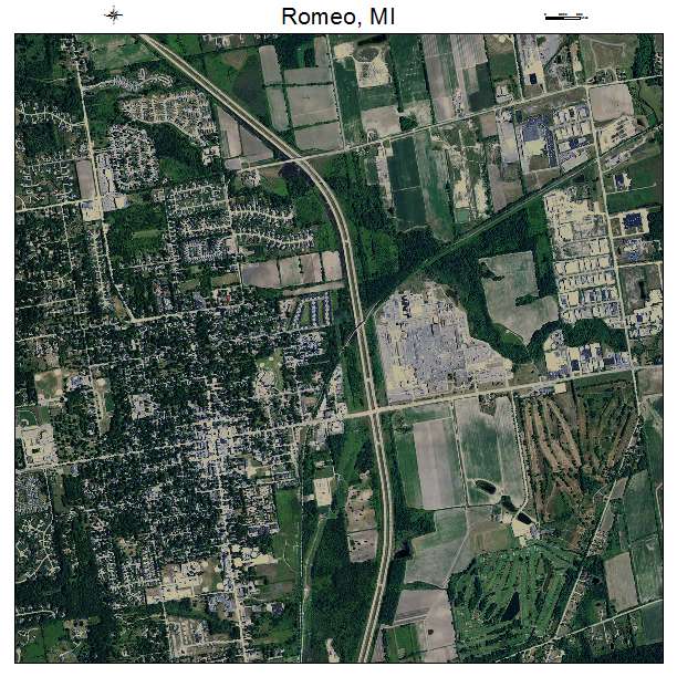 Romeo, MI air photo map